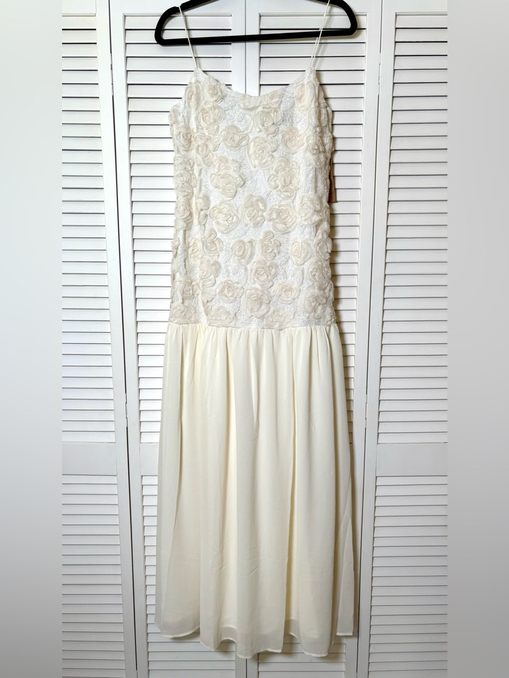 NWT o.p.t. Ondine Rosette Textured Drop Waist Chiffon Dress Size Medium - Picture 8 of 11